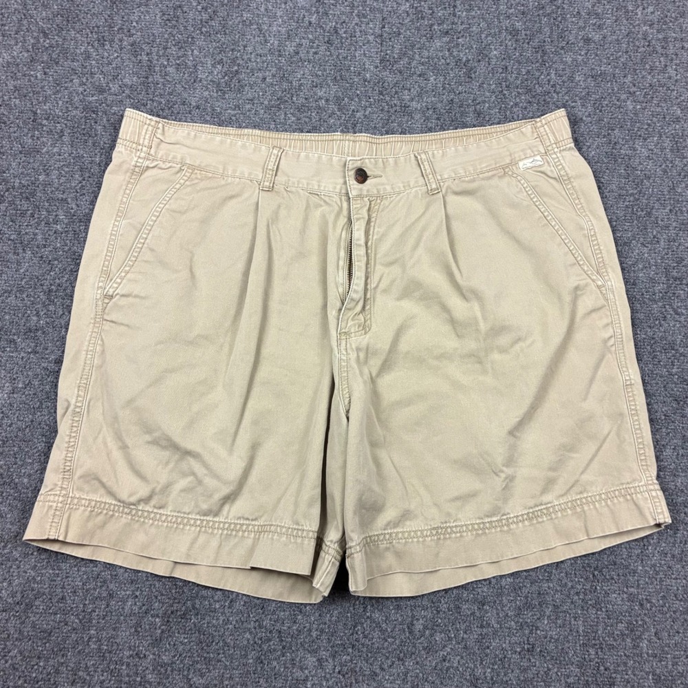Kahala 1936 Mens Pleated Cotton Twill Chino Shorts Tan Khaki Size W38